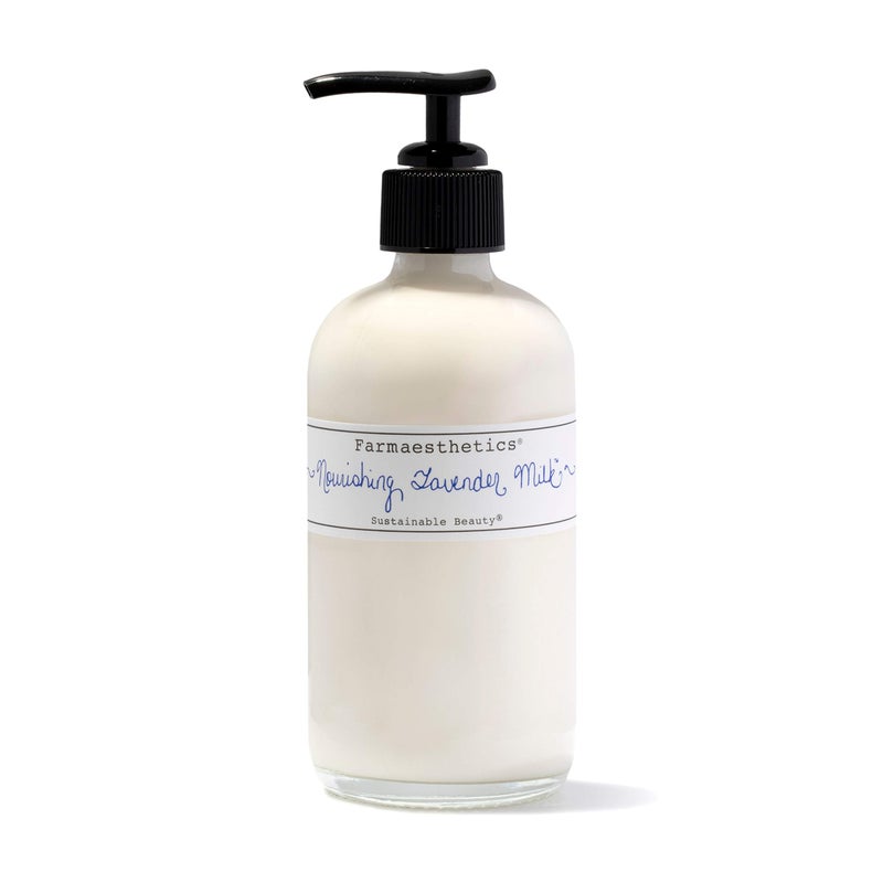 Farmaesthetics Nourishing Lavender Milk Face and Body Lotion 8oz  Ethically Sourced Sustainable Beauty  Clean All Natural Small Batch Skincare